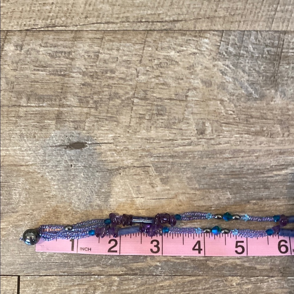 Amethyst Beaded Celestial Inspired Handmade Necklace with Circular Pendant - Picture 10 of 16